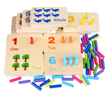 Ecotoys CountWise | Playful counting - Wooden Montessori counting board for toddlers and preschoolers!